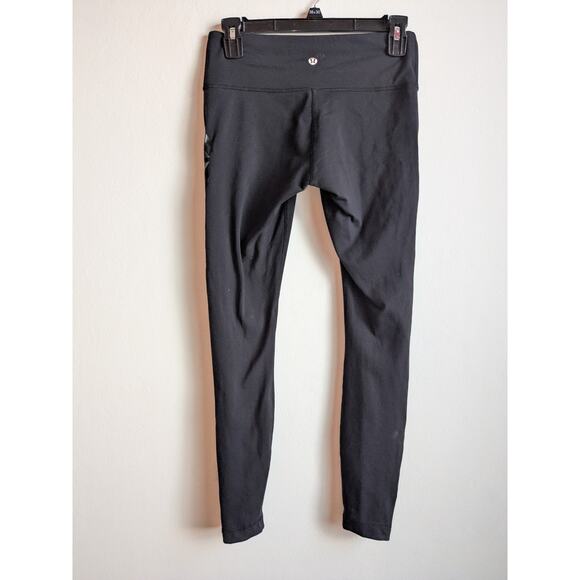 Lululemon Wunder Under Aztec Print Side Panel Full On Luon Legging Pants Black 6 - Picture 9 of 11